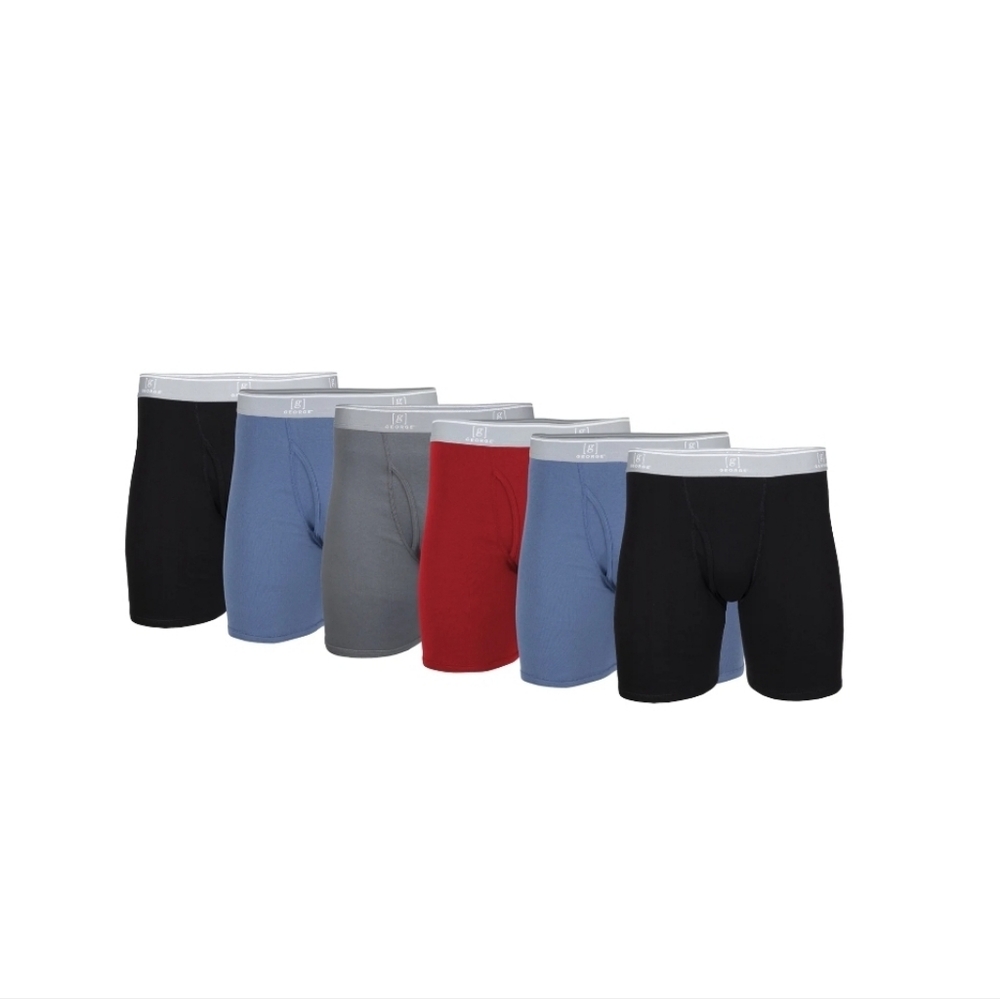 George Men's Boxer Briefs 6-Pack - Black, Gray, Red, Blue